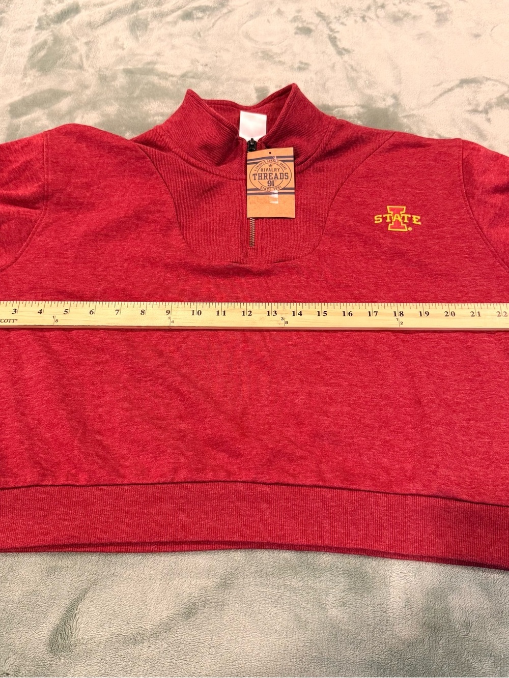 NWT Women’s XL Iowa State Cyclones Cropped 1/4 Zip Pullover Sweatshirt - Picture 7 of 11